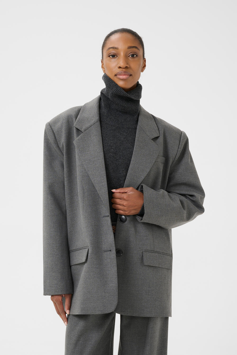 GZpaula blazer - Dark grey melange